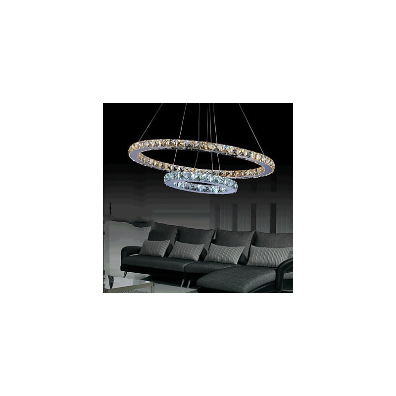 Hotel Pendant Light Crystal Chandelier Lighting Ceiling Lamps Fixtures with Warm and Cool White