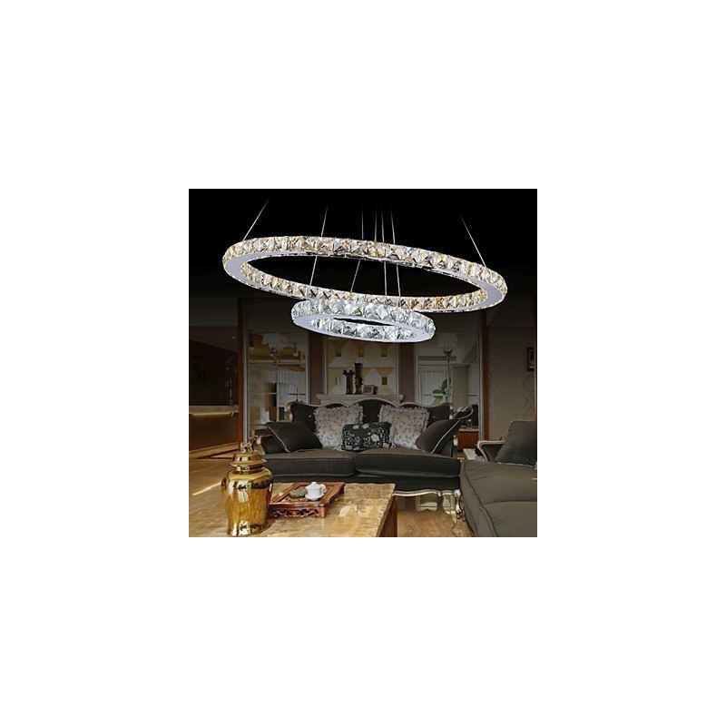 Hotel Pendant Light Crystal Chandelier Lighting Ceiling Lamps Fixtures with Warm and Cool White