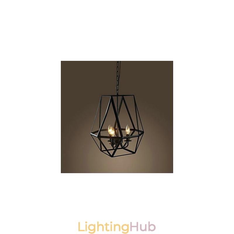 Country Mini Style Painting Metal Pendant Light