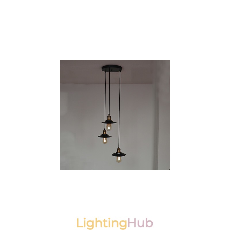 Vintage 3 Light Pendant In Iron Shade