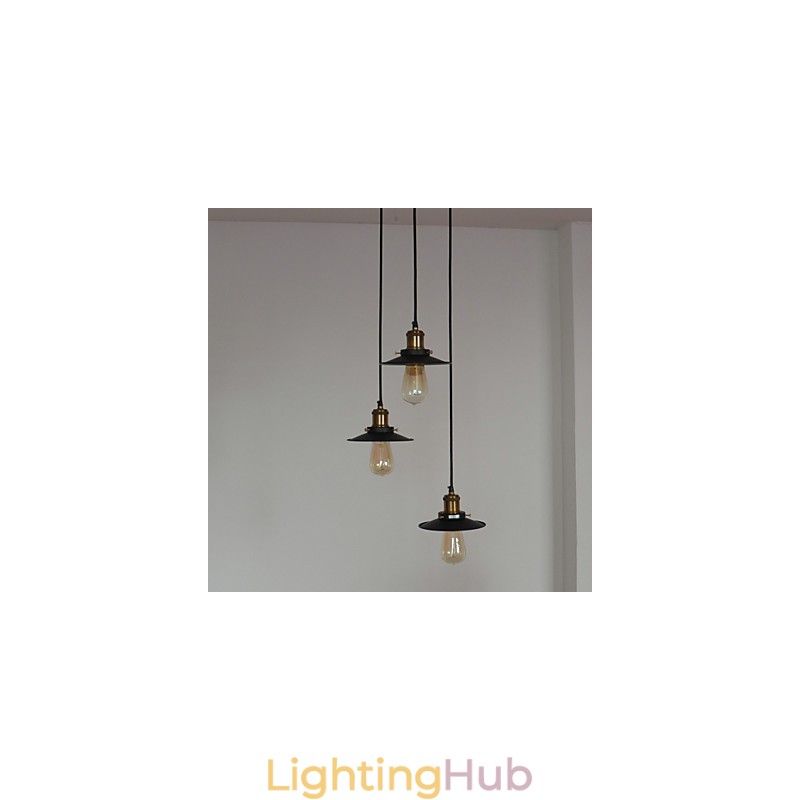 Vintage 3 Light Pendant In Iron Shade