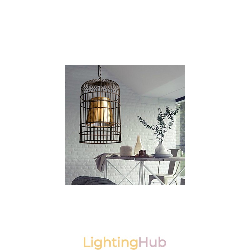Chandelier Rustic Lodge Drum Metal