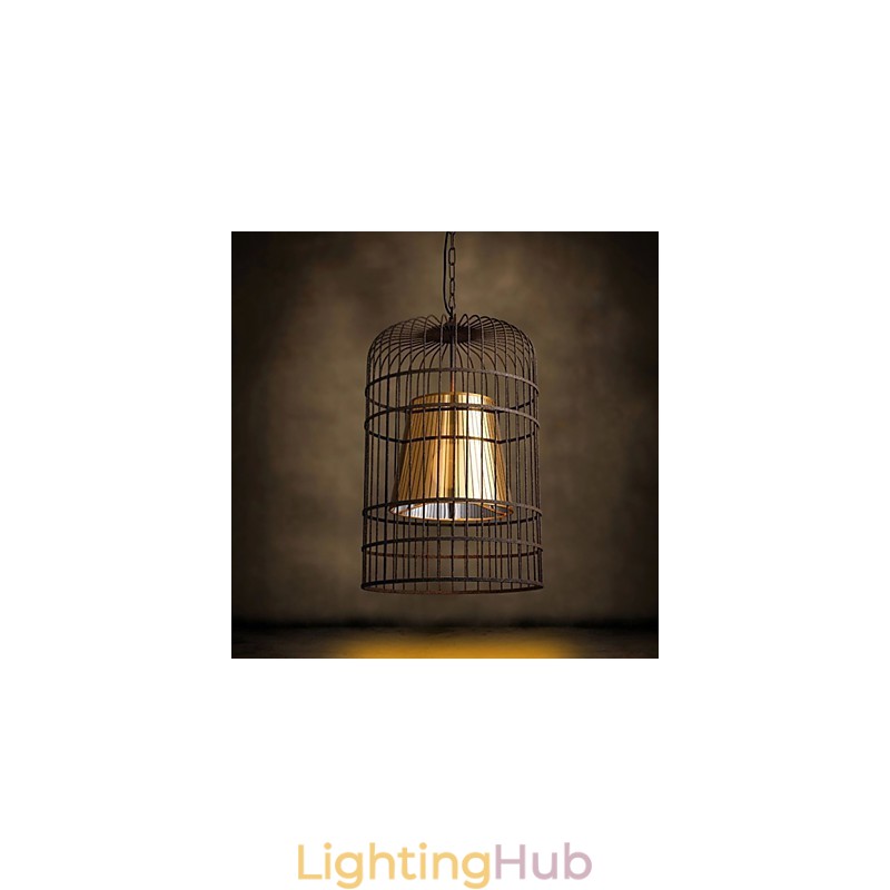 Chandelier Rustic Lodge Drum Metal