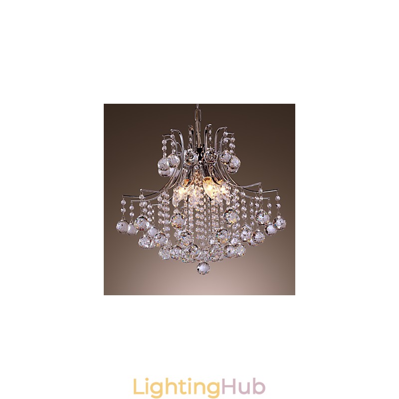 Modern Contemporary Crystal Mini Style Electroplated Metal Pendant Light