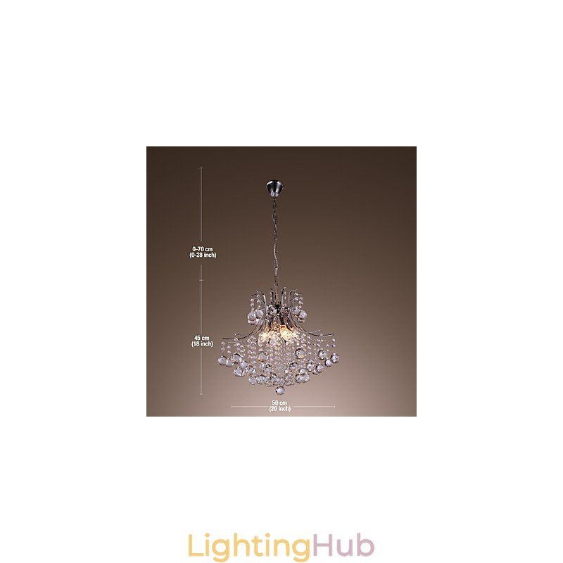 Modern Contemporary Crystal Mini Style Electroplated Metal Pendant Light