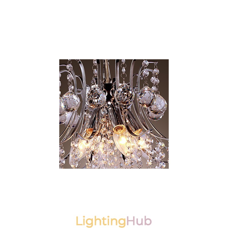 Modern Contemporary Crystal Mini Style Electroplated Metal Pendant Light