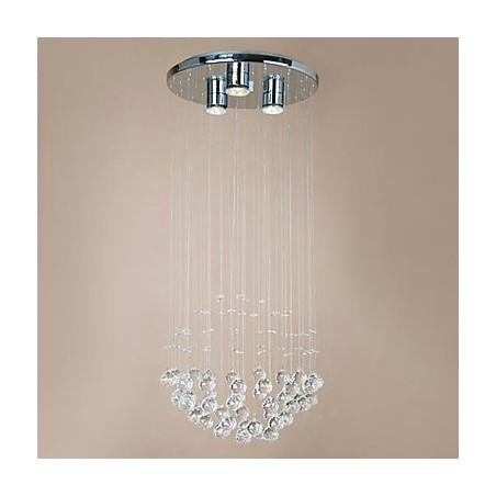 Modern 3 Light Flush Mount with Crystal Beads Modern 3 Light Flush Mount with Crystal Beads