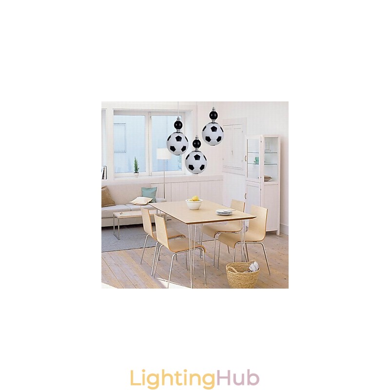 Classic Modern Football Round Pendant Light 3 Lights