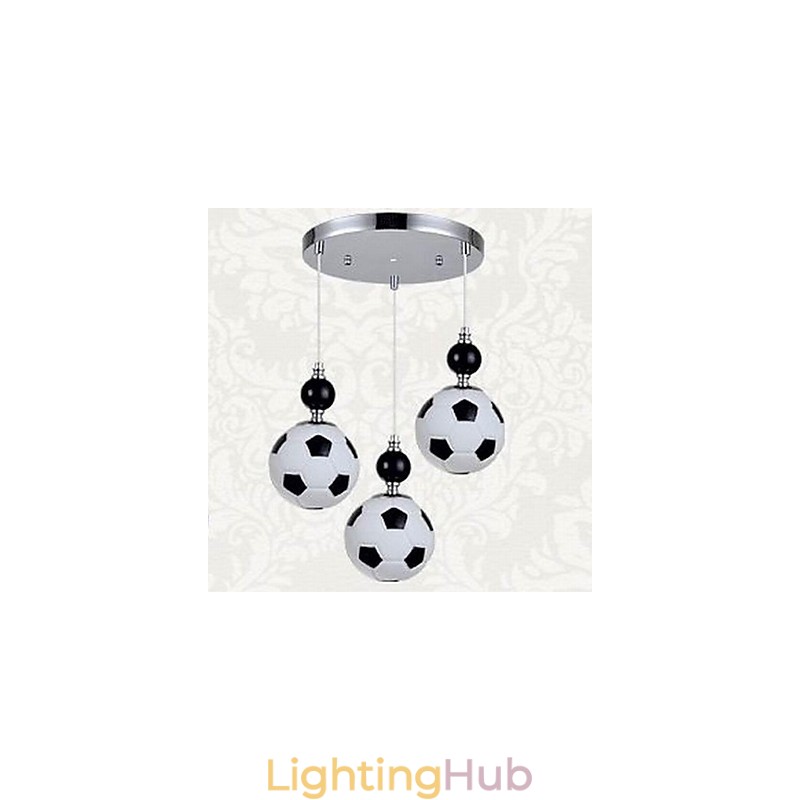 Classic Modern Football Round Pendant Light 3 Lights