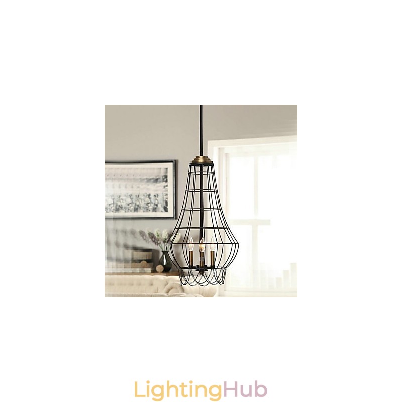 Country Mini Style Painting Metal Pendant Light
