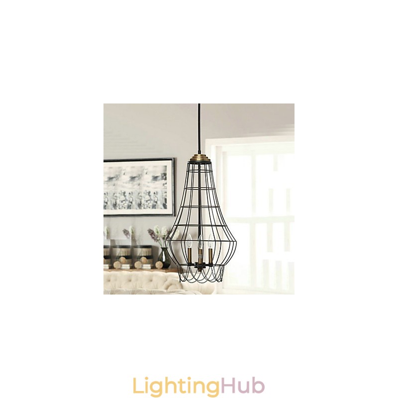 Country Mini Style Painting Metal Pendant Light