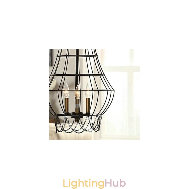Country Mini Style Painting Metal Pendant Light