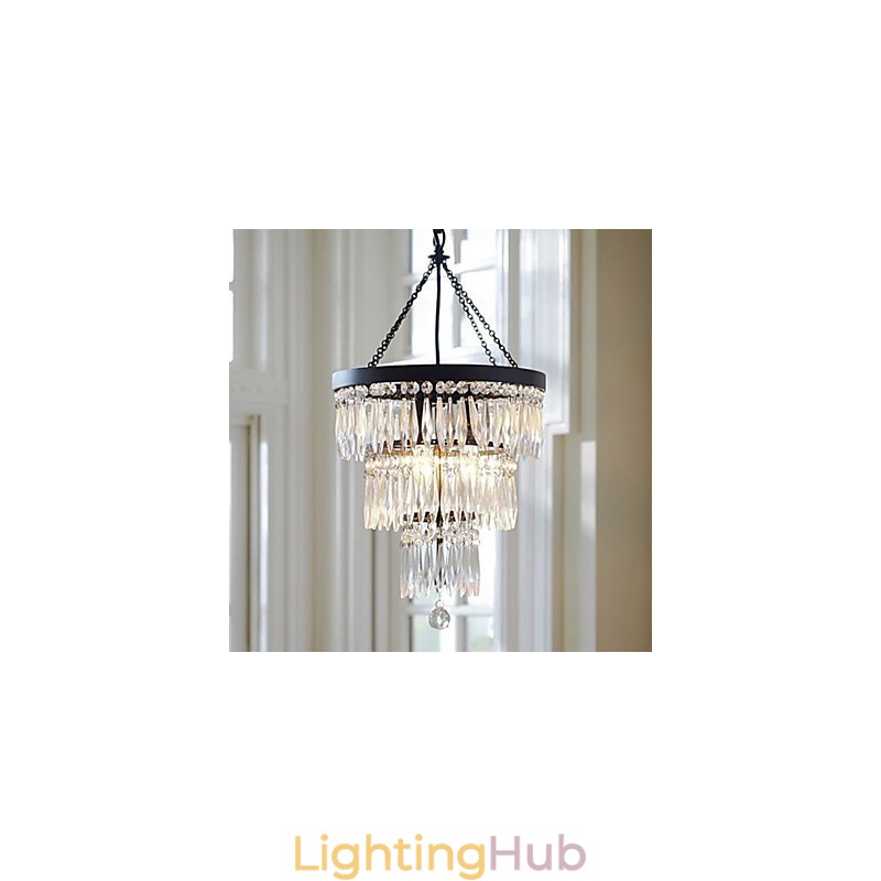 Pendant 3 Light Modern Elelgant Metal Crystal Painting