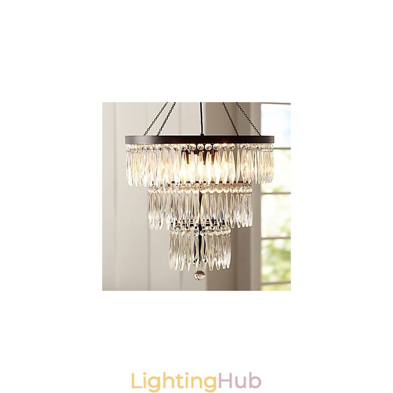 Pendant 3 Light Modern Elelgant Metal Crystal Painting