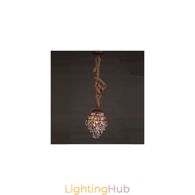 Retro lounge Hemp Industrial Wind Imitation Crystal Chandelier