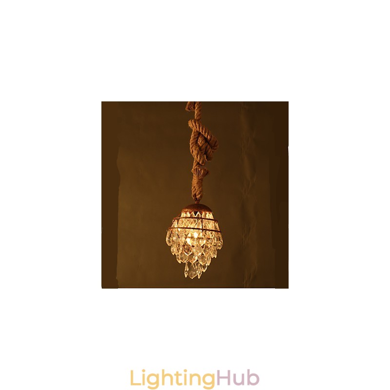 Retro lounge Hemp Industrial Wind Imitation Crystal Chandelier