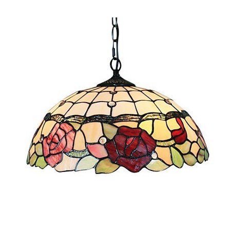 Pendant Light with 2 Light in Rose Patterned Shade Pendant Light with 2 Light in Rose Patterned Shade