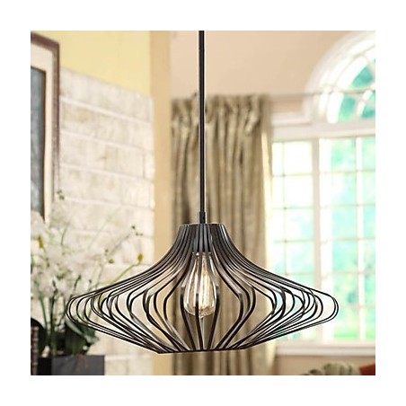 Modern Pendant Light with Black Metal Structure Shade Modern Pendant Light with Black Metal Structure Shade