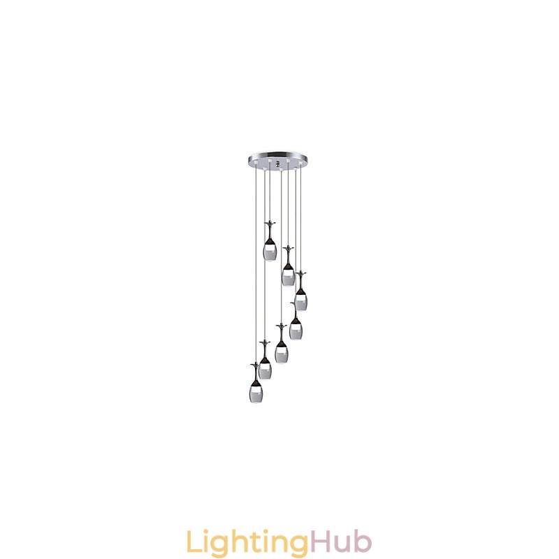 Modern Pendant Light 7 Lights Integrated Bulbs Included Stair Light