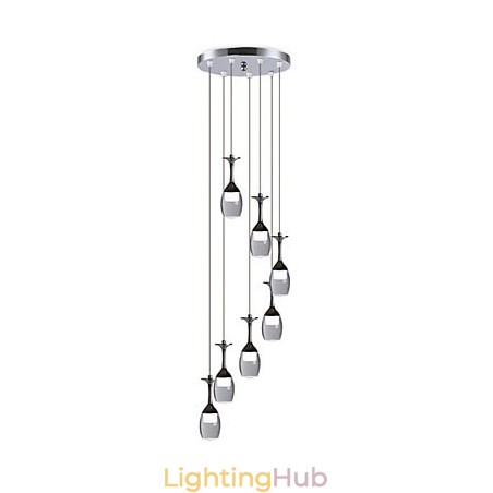 Modern Pendant Light 7 Lights Integrated Bulbs Included Stair Light Modern Pendant Light 7 Lights Integrated Bulbs Included Stair Light