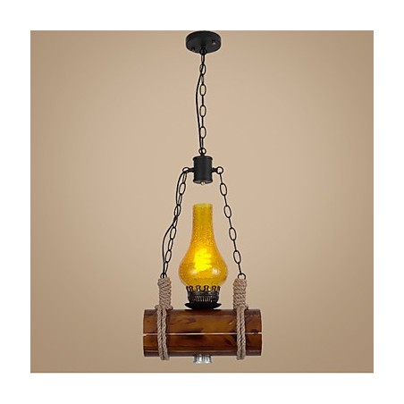 Bar Of The Retro Solid Wood Single Head Pendant