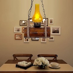 Bar Of The Retro Solid Wood Single Head Pendant