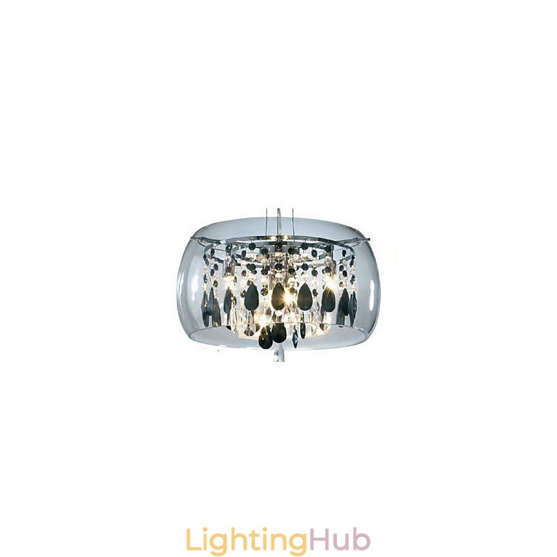 Modern Contemporary Drum Crystal Mini Style Electroplated Pendant Light