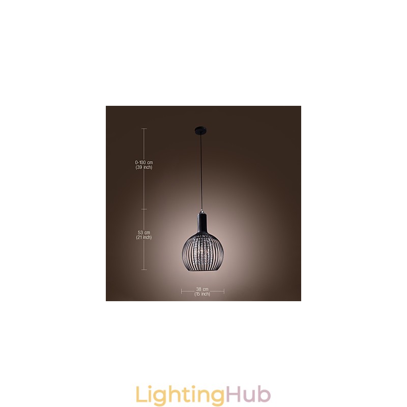 Modern Contemporary Lantern Crystal Mini Style Electroplated Pendant Light