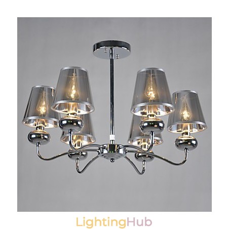 Vintage Chandelier 6 Light Classic Fabric Metal Painting Vintage Chandelier 6 Light Classic Fabric Metal Painting