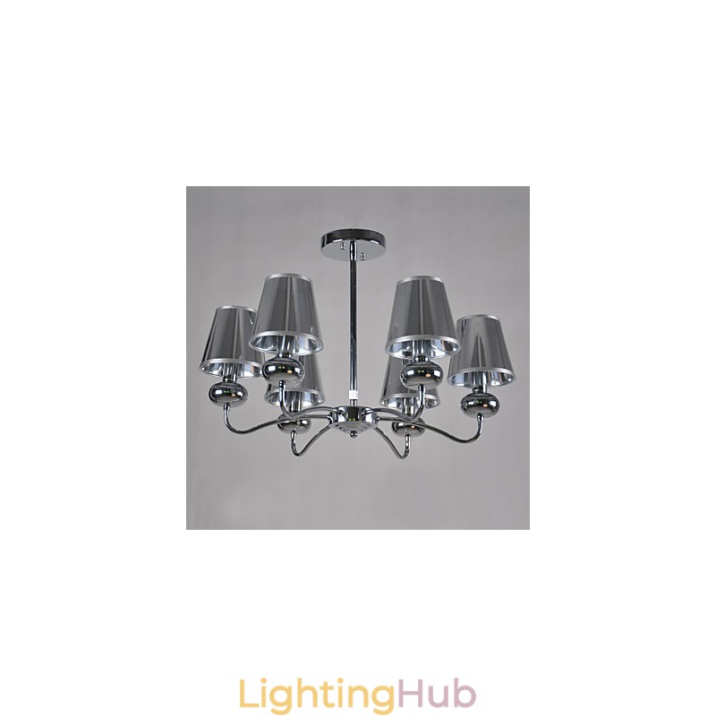 Vintage Chandelier 6 Light Classic Fabric Metal Painting