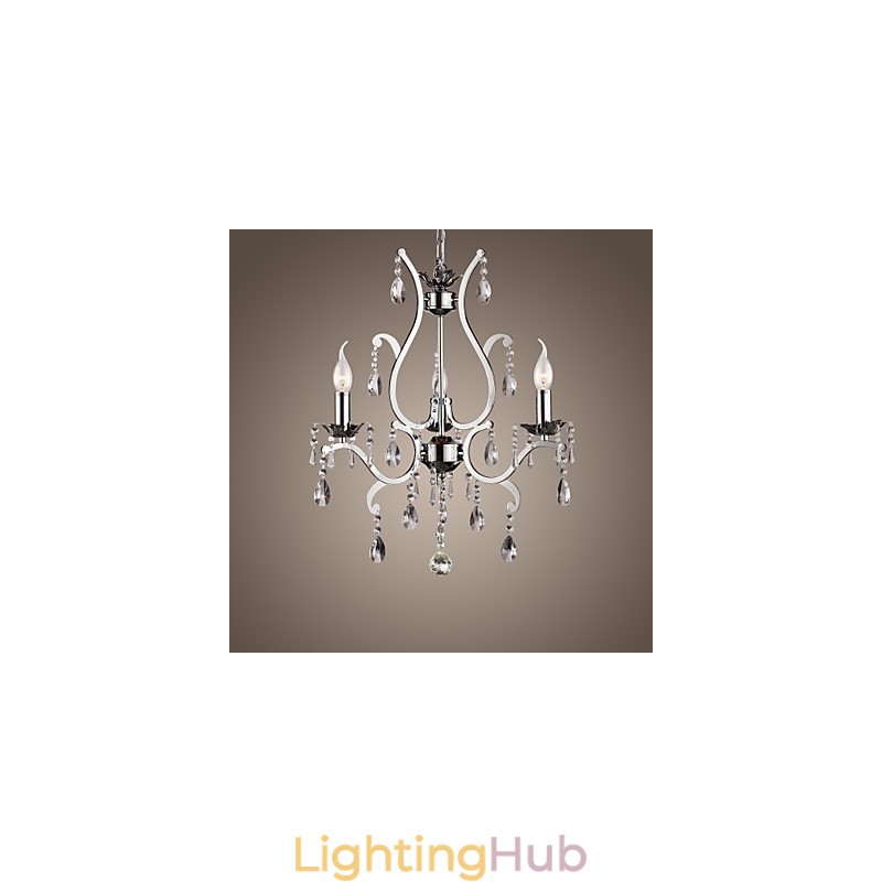 Crystal Chandelier with 3 Lights in Metal