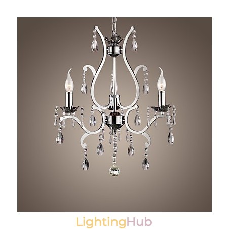 Crystal Chandelier with 3 Lights in Metal Crystal Chandelier with 3 Lights in Metal