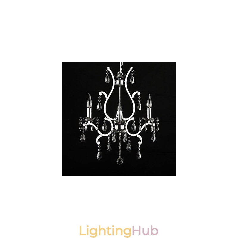 Crystal Chandelier with 3 Lights in Metal