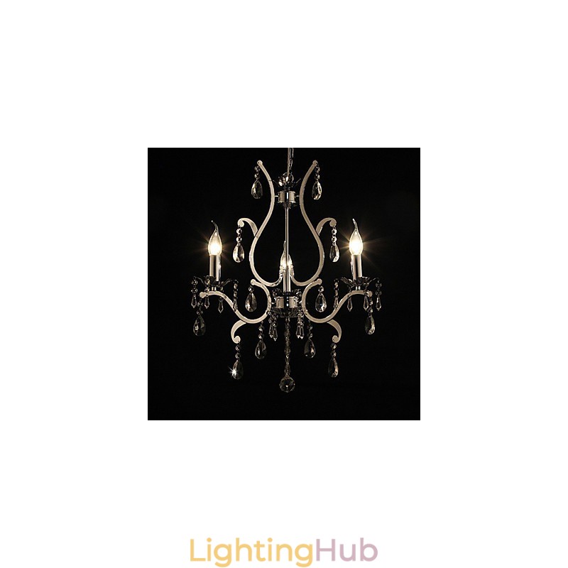 Crystal Chandelier with 3 Lights in Metal