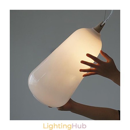 Milk white glass bottle Pendant Lamp Natural Curve