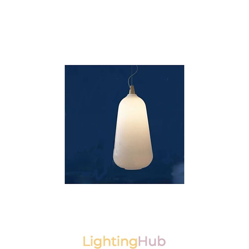 Milk white glass bottle Pendant Lamp Natural Curve