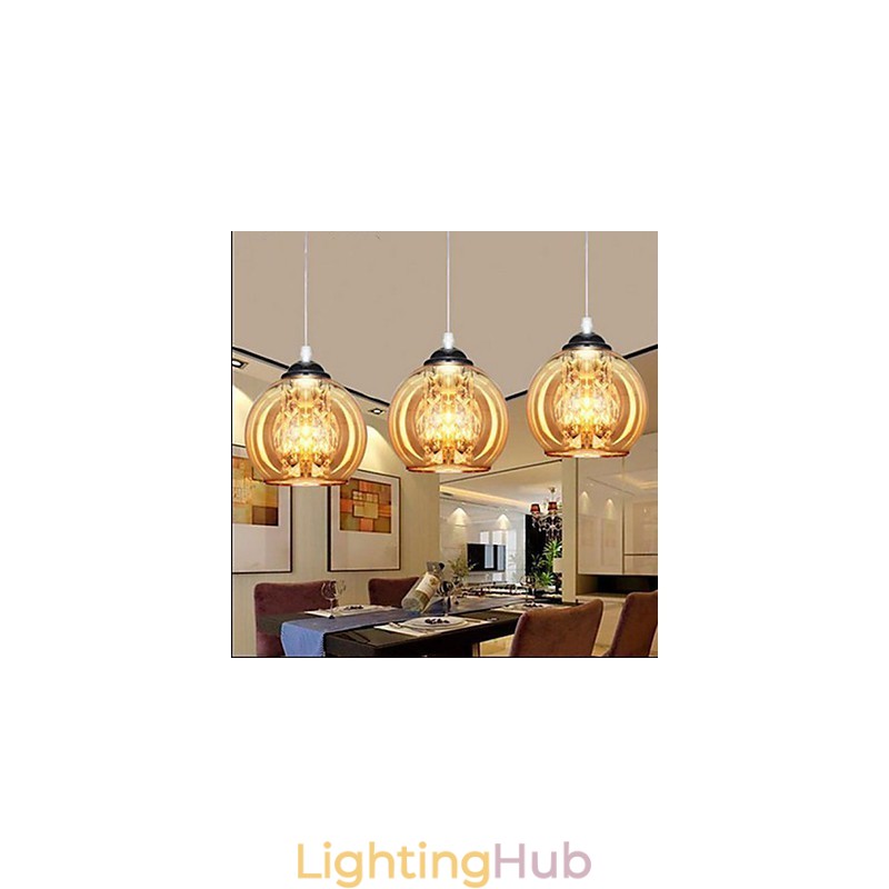 Glass Ball Pendant Lamp Three