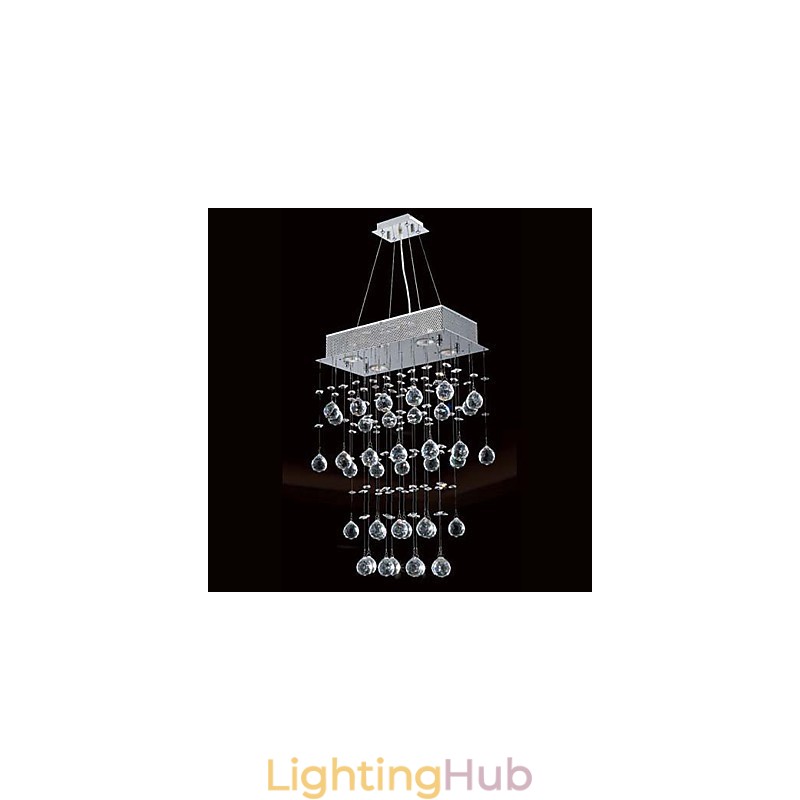 Modern Contemporary Crystal Mini Style Electroplated Chandelier Flush Mount