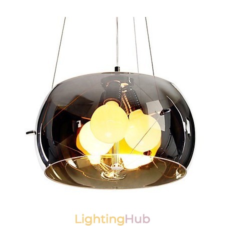 Italian Style Modern Quaint 3 Light Pendant With Black Transparent Shade Italian Style Modern Quaint 3 Light Pendant With Black Transparent Shade