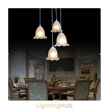 Pendant Four Lights White European Retro Classic Pendant Four Lights White European Retro Classic