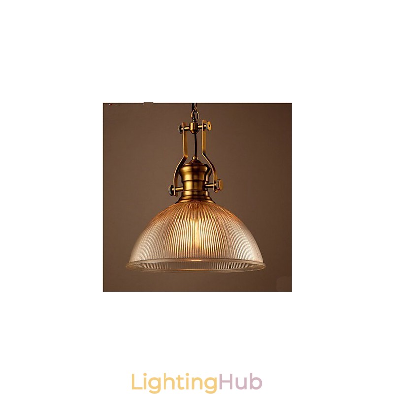 American Retro European Single Head Clear Glass Chandelier