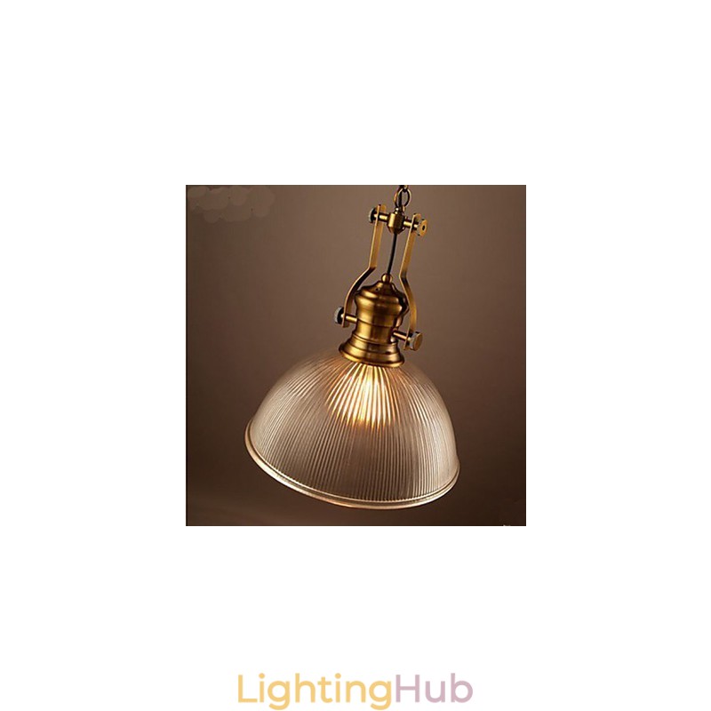 American Retro European Single Head Clear Glass Chandelier