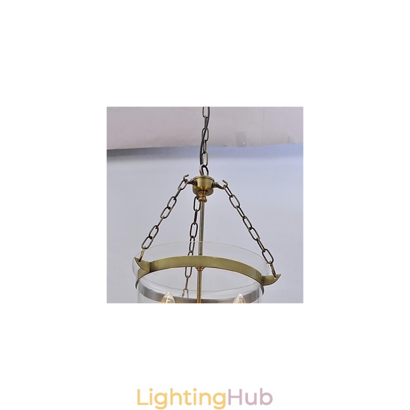 American country Vintage temple bell glass chandelier