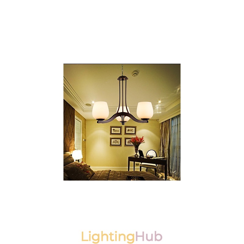 Traditional Classic Retro Mini Style Painting Metal Chandelier