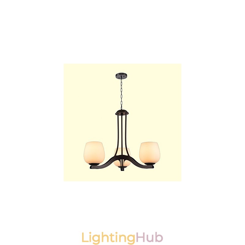 Traditional Classic Retro Mini Style Painting Metal Chandelier