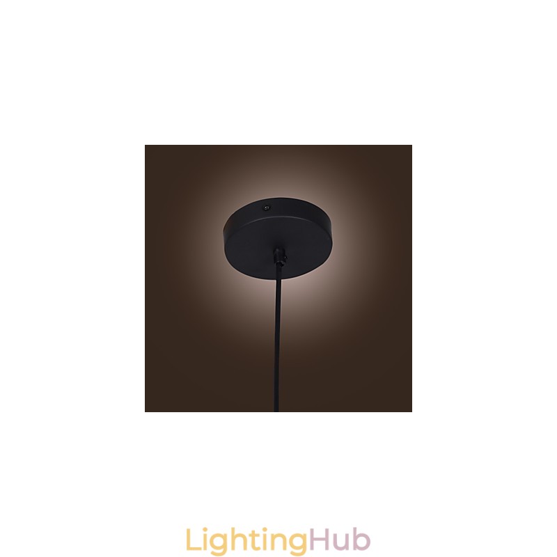 Transparent Glass Pendant Light in Brown Bubble Design