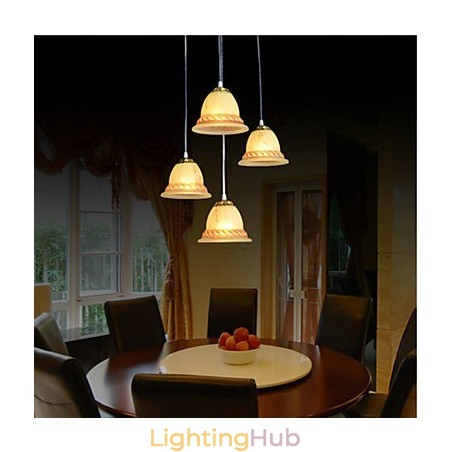 Pendant Four Lights Bronze European Retro Classic