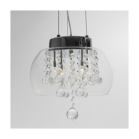 Artistic 4 Light Crystal Pendant Light with Glass Shade Artistic 4 Light Crystal Pendant Light with Glass Shade