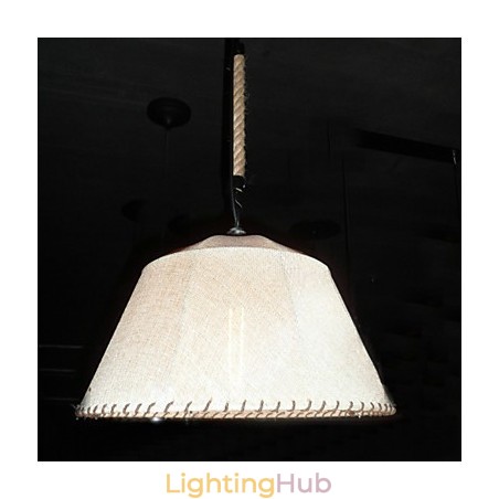 North American Style Retro 1 Light Pendant In Fabric Shade North American Style Retro 1 Light Pendant In Fabric Shade