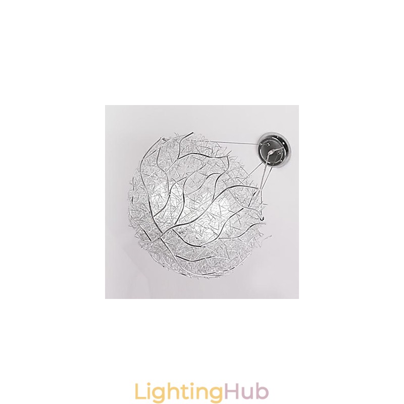Modern Contemporary Silver Metal Pendant Light